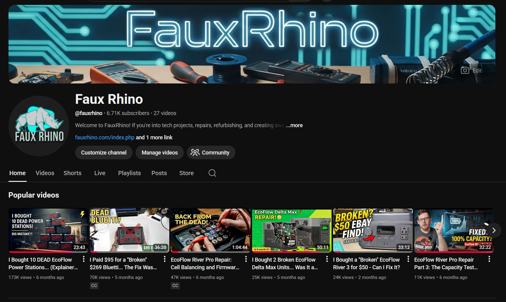 Faux Rhino YouTube Channel